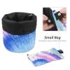 2PCS Tie Dyeing Art-153 Travel Cosmetic Bag Makeup Organizer Bag Bathroom Cases Toiletry Bag with Drawstring (Cylindrical bag and small bag) view 4