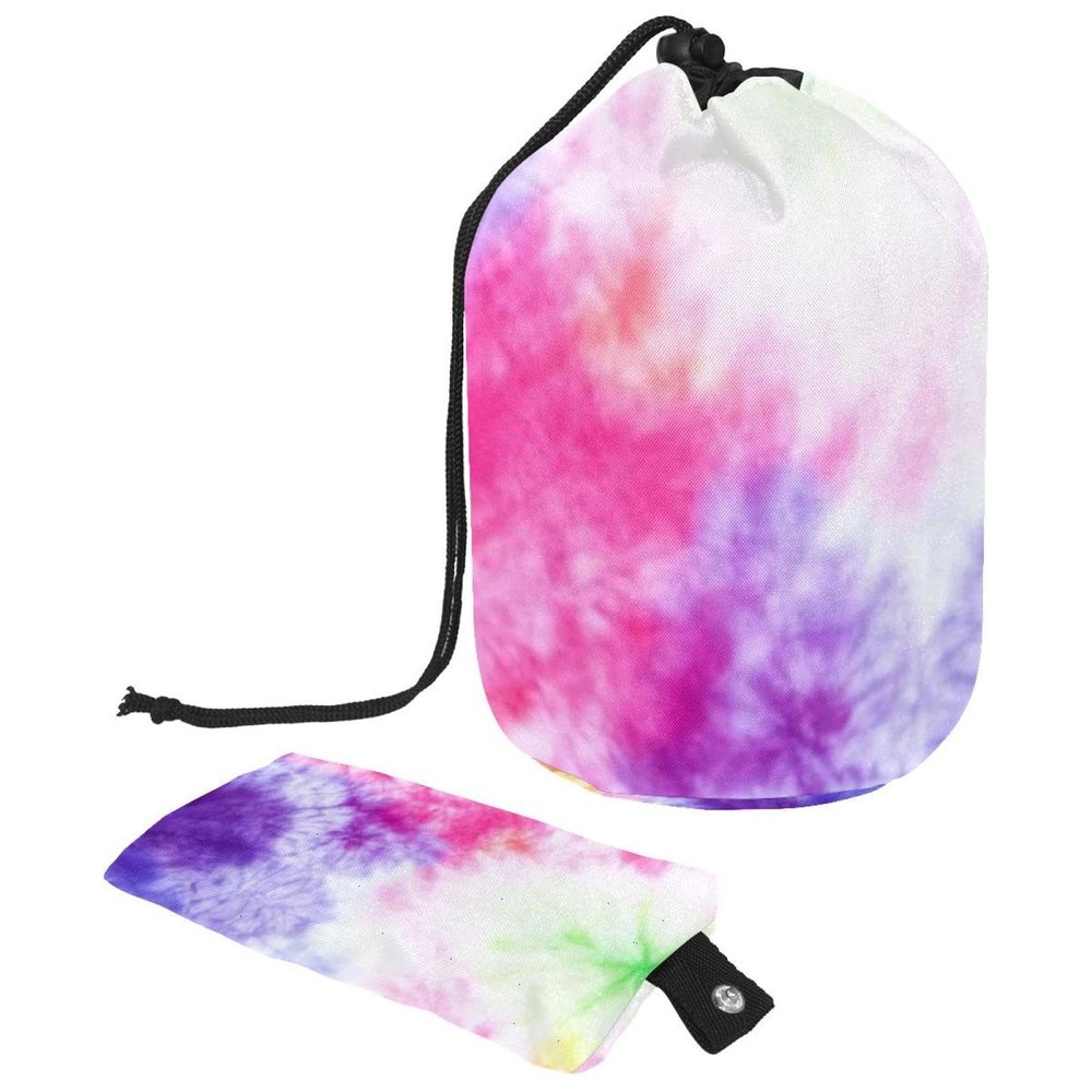 2PCS Tie Dyeing Art-117 Travel Cosmetic Bag Makeup Organizer Bag Bathroom Cases Toiletry Bag with Drawstring (Cylindrical bag and small bag)