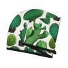 SamLng Green Cactus Coral Velvet Dry Hair Cap  Perfect for Home, Travel, Pool Parties, Beaches, Baths, and More view 3