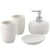 MAKEJ Ceramic White Bathroom Accessory Sets Decoration Toothbrush Cup Shampoo Dispenser Soap Dish Creative Toilet Organizer Supplies view 1