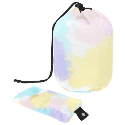2PCS Colorful Tie Dyeing-22 Travel Cosmetic Bag Makeup Organizer: Stylish Bathroom Cases with Drawstring, Cylindrical & Small Toiletry Bag