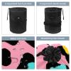 2PCS Leopard-333 Travel Cosmetic Bag Makeup Organizer Bag Bathroom Cases Toiletry Bag with Drawstring (Cylindrical bag and small bag) view 3