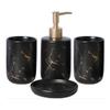 MAKEJ Marble Ceramic Bathroom Toilet Accessory Sets Toothbrush Box Mouthwash Cup Dish Shampoo Dispenser view 1