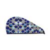 Blue Hexagons and Diamond SamLng Coral Velvet Dry Hair Cap  Perfect for Home, Travel, Pool Parties, Beaches, Baths, and More view 1