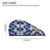 Blue Hexagons and Diamond SamLng Coral Velvet Dry Hair Cap  Perfect for Home, Travel, Pool Parties, Beaches, Baths, and More view 4