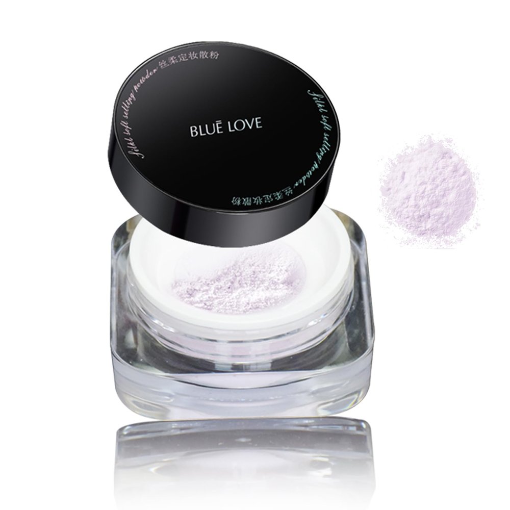 BLUE LOVE Loose Setting Powder - Oil Control Makeup Foundation for a Smooth, Flawless Finish - Waterproof Compact for Long-lasting Wear (Purple)