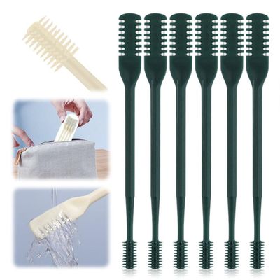 2 in 1 Nasal Hair Cutter, New Double Sided Nose Hair Knife Nostril Hair Remover Tool, Manual 360 Rotating Nose Hair Trimmer with Ear Digger, Nose Hair Remover Tool for Women Men (Dark Green, 6Pcs)