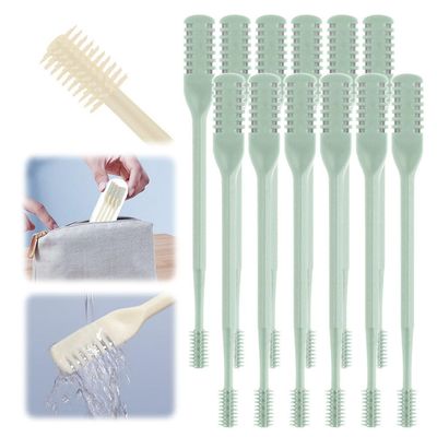 2 in 1 Nasal Knife, Double Sided Nose Hair Remover, Manual Nose & Ear Hair Trimmer - 12Pcs (Green)