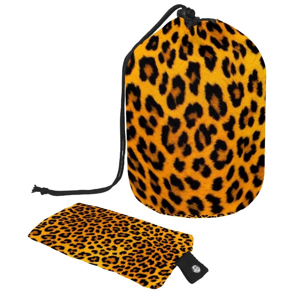 2PCS Art Leopard Print-269 Travel Cosmetic Bag Makeup Organizer Bag Bathroom Cases Toiletry Bag with Drawstring (Cylindrical bag and small bag)