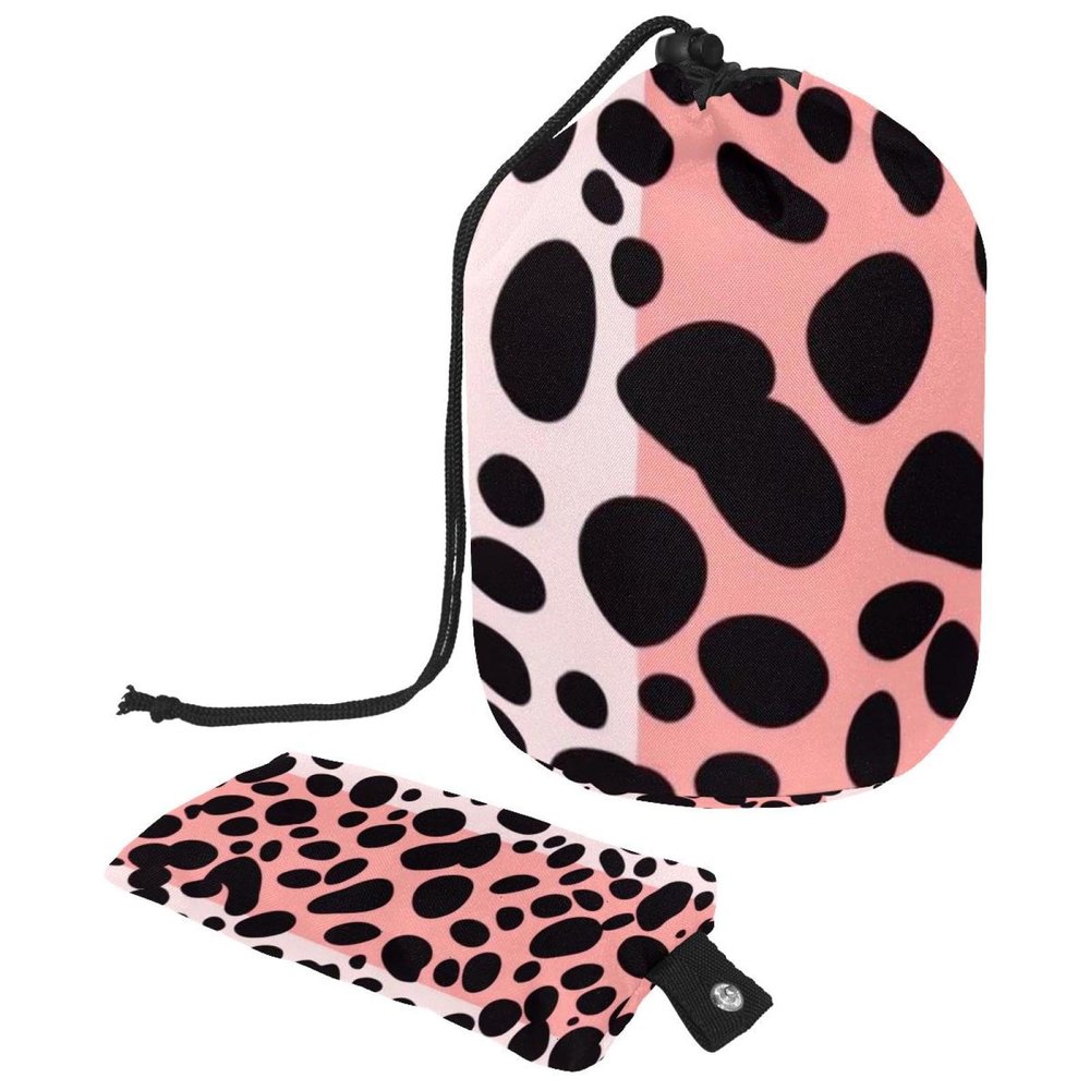 2PCS Colored Leopard Print-257 Travel Cosmetic Bag Makeup Organizer Bag Bathroom Cases Toiletry Bag with Drawstring (Cylindrical bag and small bag)