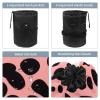2PCS Colored Leopard Print-257 Travel Cosmetic Bag Makeup Organizer Bag Bathroom Cases Toiletry Bag with Drawstring (Cylindrical bag and small bag) view 3