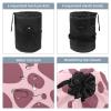 2PCS Colored Leopard Print-253 Travel Cosmetic Bag Makeup Organizer Bag Bathroom Cases Toiletry Bag with Drawstring (Cylindrical bag and small bag) view 3