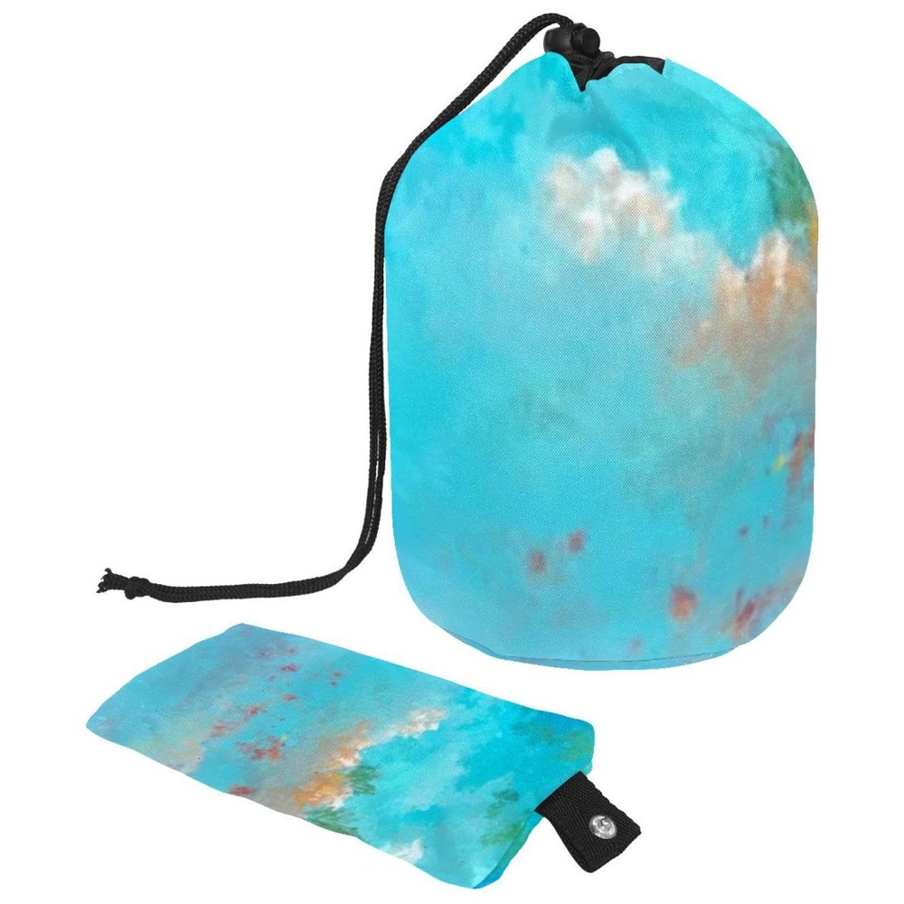 2PCS Tie Dyeing Art-149 Travel Cosmetic Bag Makeup Organizer Bag Bathroom Cases Toiletry Bag with Drawstring (Cylindrical bag and small bag)