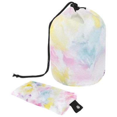 2PCS Aesthetic Tie Dyeing-201 Travel Cosmetic Bag Makeup Organizer Bag Bathroom Cases Toiletry Bag with Drawstring (Cylindrical bag and small bag)