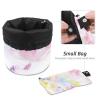 2PCS Aesthetic Tie Dyeing-201 Travel Cosmetic Bag Makeup Organizer Bag Bathroom Cases Toiletry Bag with Drawstring (Cylindrical bag and small bag) view 4