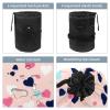 2PCS Colored Leopard Print-225 Travel Cosmetic Bag Makeup Organizer Bag Bathroom Cases Toiletry Bag with Drawstring (Cylindrical bag and small bag) view 3