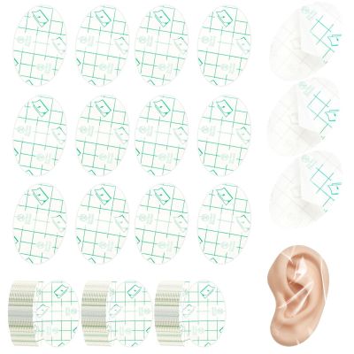 100 PCS Clear Waterproof Ear Stickers for Shower & Swimming  Disposable Ear Protectors with Ear Covers, 1.7x2.7in  Ideal for Surfing, Snorkeling & Water Sports