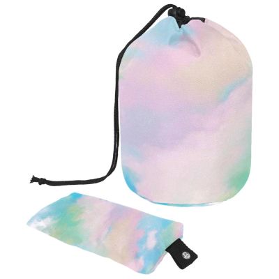 2PCS Tie Dyeing Art-89 Travel Cosmetic Bag Makeup Organizer Bag Bathroom Cases Toiletry Bag with Drawstring (Cylindrical bag and small bag)