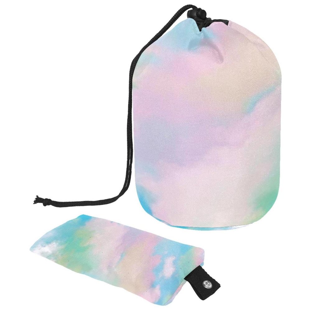 2PCS Tie Dyeing Art-89 Travel Cosmetic Bag Makeup Organizer Bag Bathroom Cases Toiletry Bag with Drawstring (Cylindrical bag and small bag)