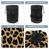 2PCS Colored Leopard Print-223 Travel Cosmetic Bag Makeup Organizer, Drawstring Bathroom Cases - Cylindrical & Small Toiletry Bag view 3