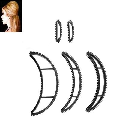 5PCS/ Set Bump It Black Styling Coiler Set Volume Hair Hair Accessory Hair Pumps Hair Bun Maker Bump It Up Volume Hair Base Pads Volume Insert Fluffy Hairdressing Tools for Women Girls