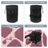 2PCS Colored Leopard Print-219 Travel Cosmetic Bag Makeup Organizer, Drawstring Bathroom Cases - Cylindrical & Small Toiletry Bag view 3