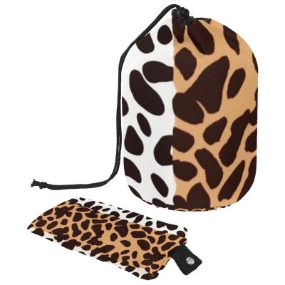 2PCS Art Leopard Print-265 Travel Cosmetic Bag Makeup Organizer Bag Bathroom Cases Toiletry Bag with Drawstring (Cylindrical bag and small bag)
