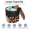 2PCS Art Leopard Print-265 Travel Cosmetic Bag Makeup Organizer Bag Bathroom Cases Toiletry Bag with Drawstring (Cylindrical bag and small bag) view 2