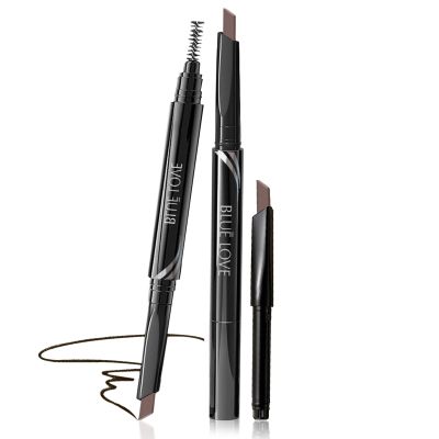 BLUE LOVE Eyebrow Pencil with Refillable Pack Long-Lasting, Waterproof, and Smudge-Proof Formula for a Natural Look on All Skin Types (05# Dark coffee)