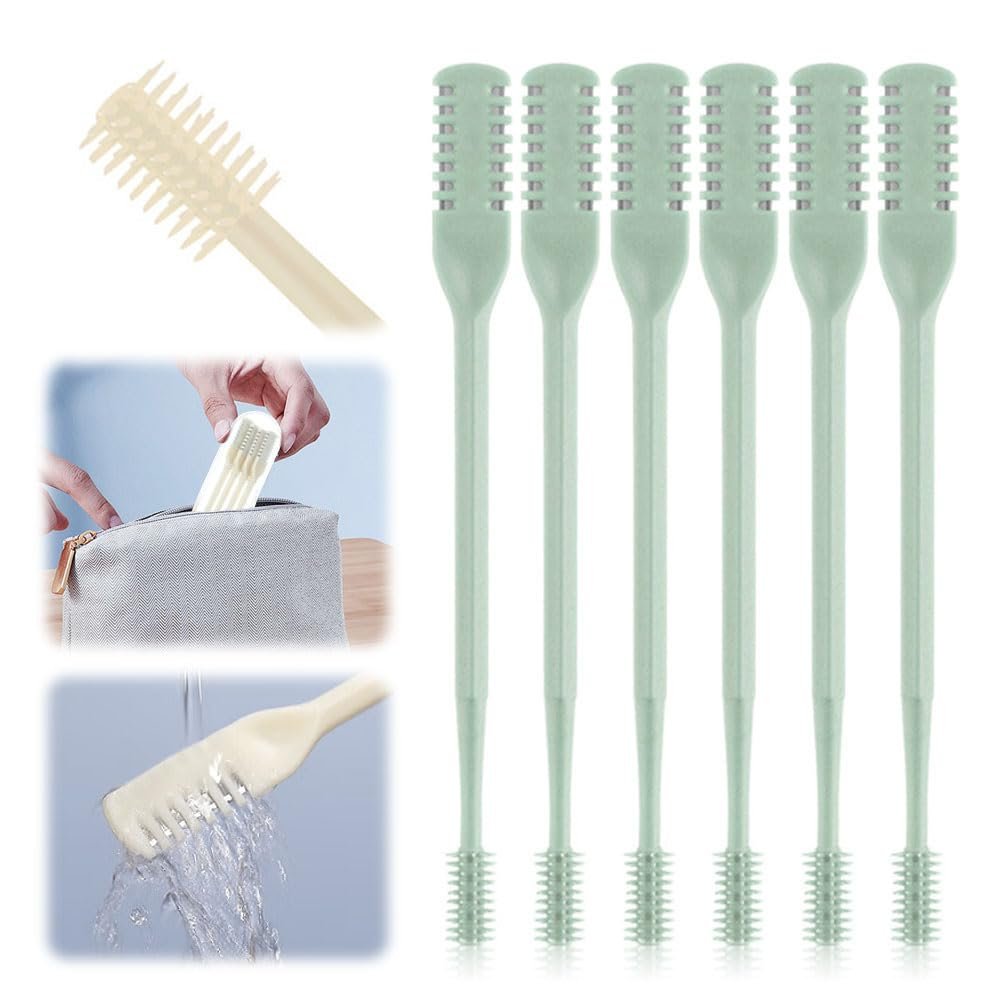 2 in 1 Nasal Hair Cutter, New Double Sided Nose Hair Knife Nostril Hair Remover Tool, Manual 360 Rotating Nose Hair Trimmer with Ear Digger, Nose Hair Remover Tool for Women Men (Green, 6Pcs)