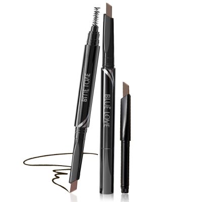 BLUE LOVE Eyebrow Pencil with Refillable Pack Long-Lasting, Waterproof, and Smudge-Proof Formula for a Natural Look on All Skin Types (02# Medium Coffee Color)