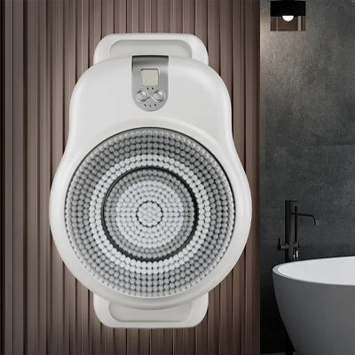 Electric Back Scrubber for Shower, Wall Mounted Back Exfoliating Bath Wash Pad, Electric Body Bath Brush, with 7in Brush Head, 360 Rotation, 2-Speed, for Deep Cleansing Shower