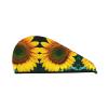 SamLng Sunflower Pattern Coral Velvet Dry Hair Cap  Perfect for Home, Travel, Pool Parties, Beaches, Baths, and More view 1
