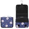 OMFUNS Purple Mermaid Travel Toiletry Bag with Hanging Hook for Women and Girls, Lovely Starfish Cosmetic Makeup Case Organizer for Accessories, Shampoo, Full Sized Container, Toiletries view 2