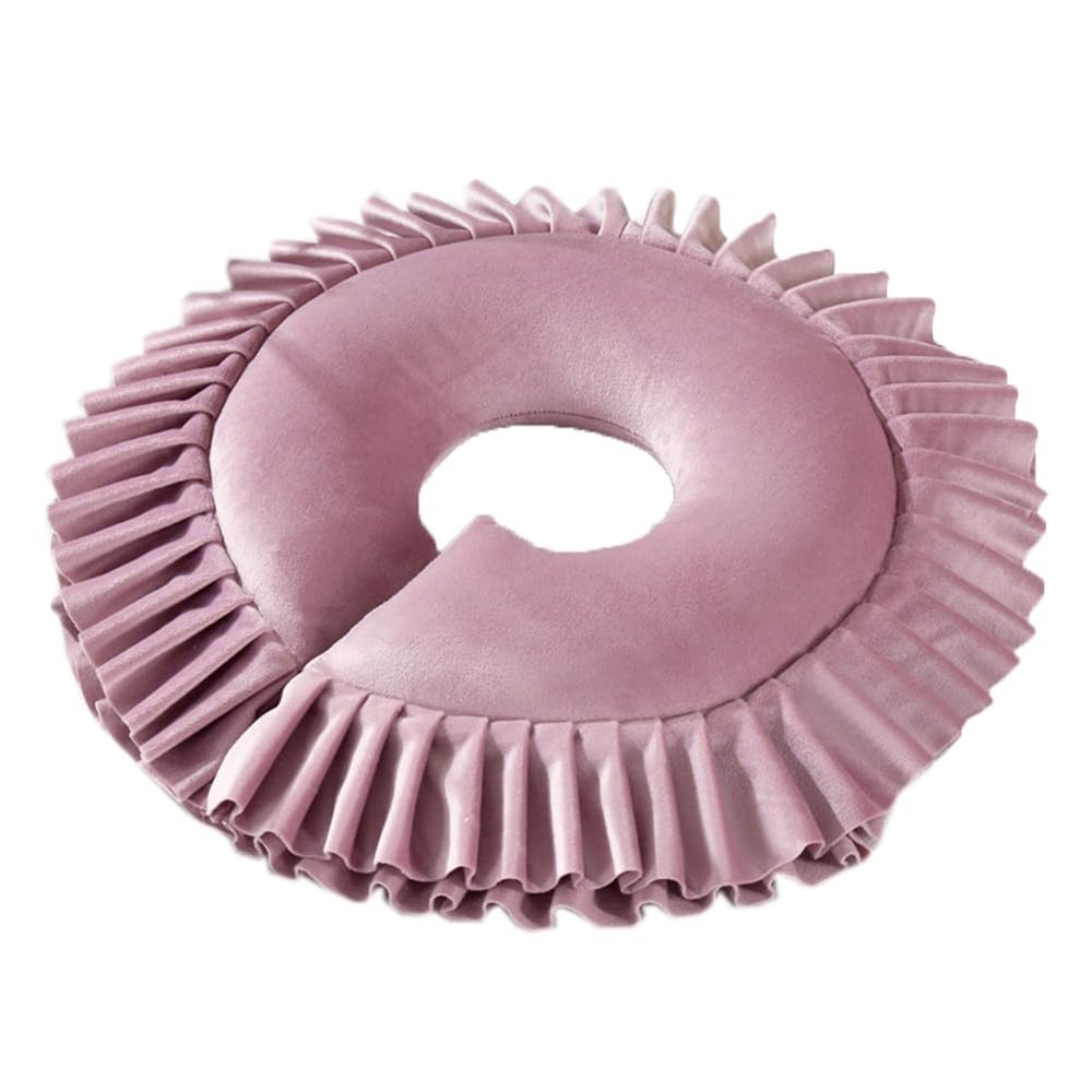 Memory Foam Massage Head Pillow Velvet Face Down Massage Pillow for Bed Headrest Face Cushion U Cradle Face Pillow (Purple)