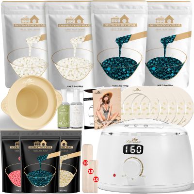 Lifestance L3 Digital Wax Warmer Hair Removal Kit + Jasmine & Cream & Rose Wax Beads