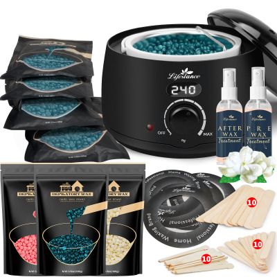 Lifestance L2 Digital Wax Warmer Hair Removal Kit + Jasmine & Cream & Rose Wax Beads