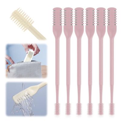 Auiepet 2-in-1 Nasal Hair Cutter - Double Sided Nostril Hair Remover, 360 Rotating Tool for Women & Men (Pink, 6Pcs)