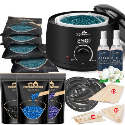 Lifestance L2 Digital Wax Warmer Hair Removal Kit + Lavender & Chamomile & Blackberry Wax Beads