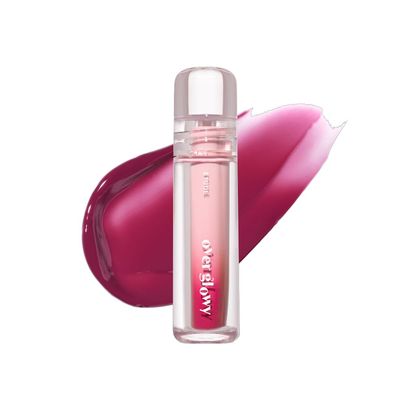 ETUDE Over Glowy Lip Stain Tint #7 Coco Plum | Non-Sticky Vegan Lip Tint | Moisturized & Long-lasting Lip Gloss | Daily Lippies for Dry Lips | K-beauty