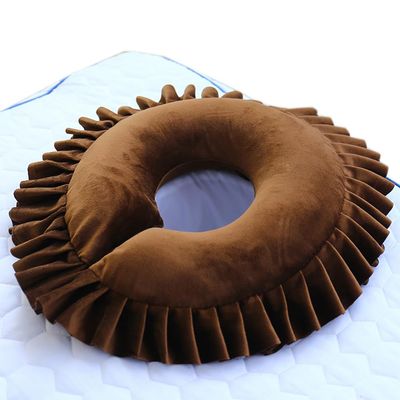 Soft Latex Face Down Massage Pillow U Shaped Massage Head Pillow Face Cradle Cushion for Beauty Salon SPA Bed Headrest (Coffee)