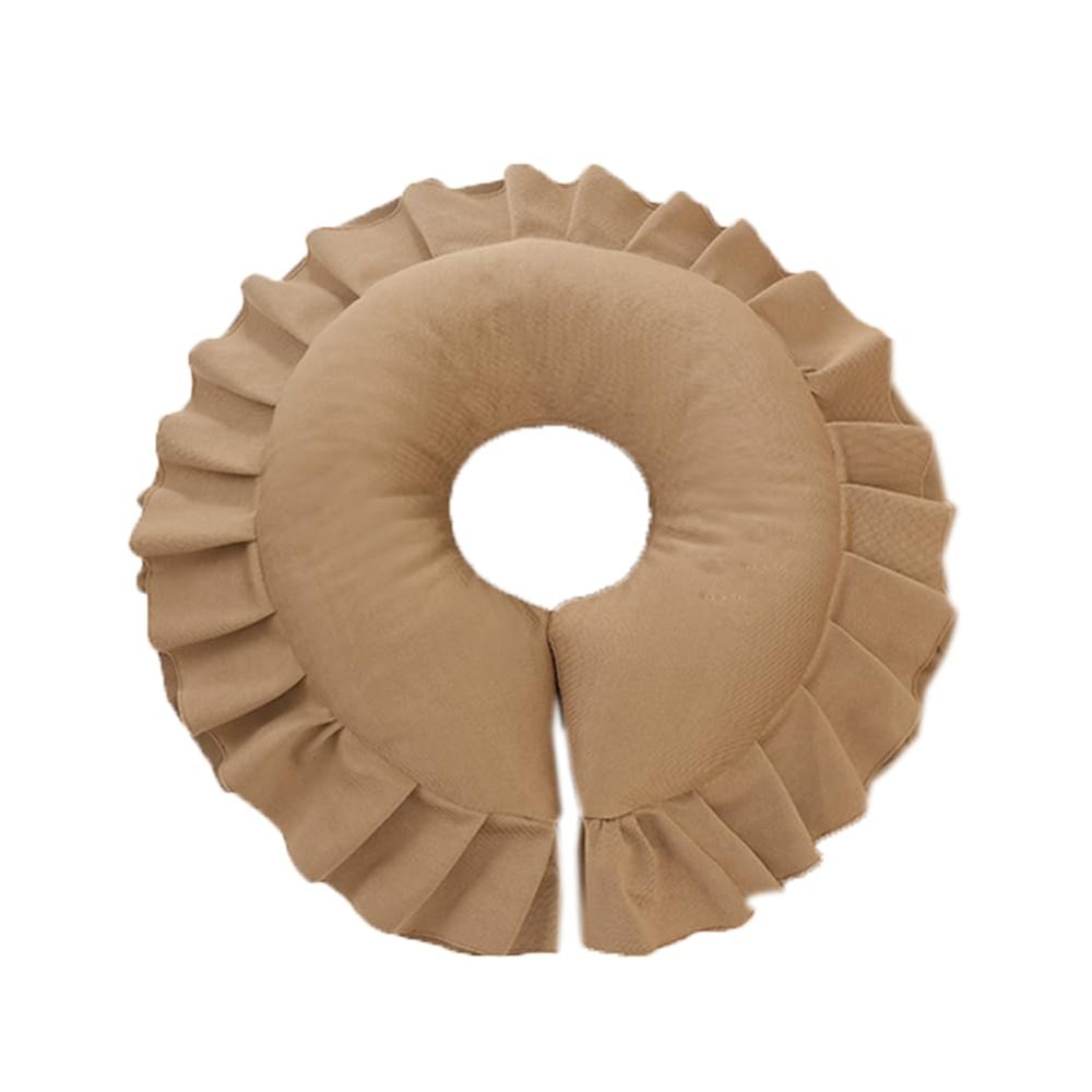 Cloth Face Down Massage Pillow Soft Massage Table Face Head Pillow Cradle Cushion for Beauty Salon SPA Bed Headrest (Coffee)