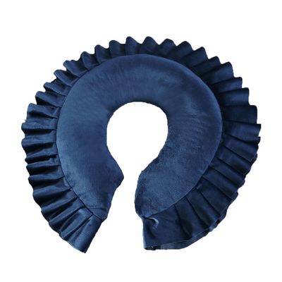Velvet Face Massage Pillow U Shaped Face Down Massage Head Pillow Soft Face Cradle Cushion for Beauty Salon SPA Bed (Royal blue)