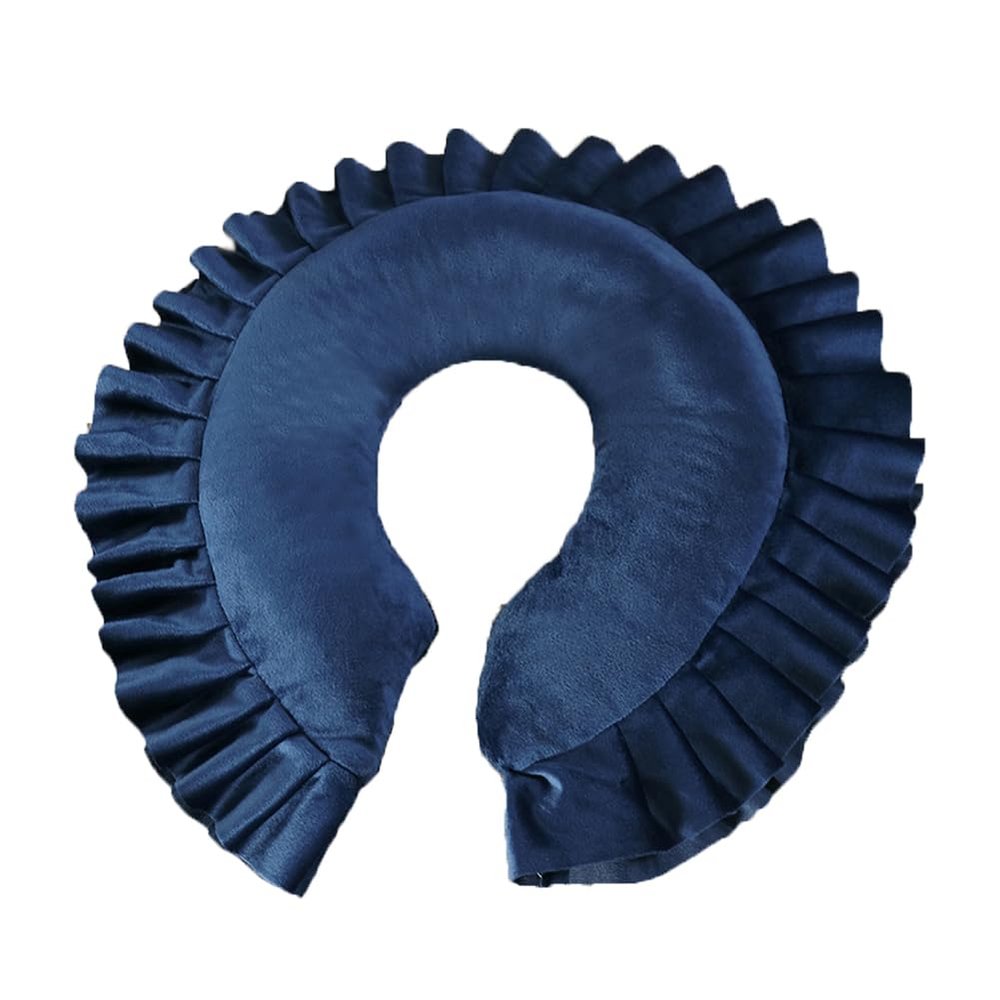 Velvet Face Massage Pillow U Shaped Face Down Massage Head Pillow Soft Face Cradle Cushion for Beauty Salon SPA Bed (Royal blue)