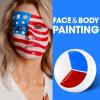 3 Colors Face Body Paint [Blue White Red] + 3pc Sponge + 3pc Brush, USA Themed Accessories Flag Color Eye Black for Sport, Face Paint Halloween Makeup Kit for Clown Vampire Joker Makeup view 2