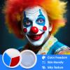 3 Colors Face Body Paint [Blue White Red] + 3pc Sponge + 3pc Brush, USA Themed Accessories Flag Color Eye Black for Sport, Face Paint Halloween Makeup Kit for Clown Vampire Joker Makeup view 3