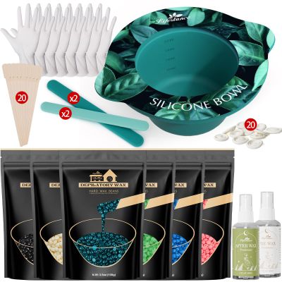 Lifestance Removable Silicone Wax Pot Liner Kit + Whole Body Wax Beads
