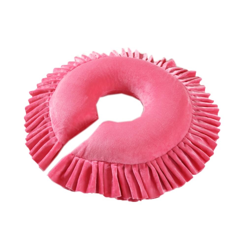 Crystal Velvet Face Down Massage Pillow Memory Foam Massage Table Face Head Pillow Cradle Cushion for Beauty Salon SPA (Pink)