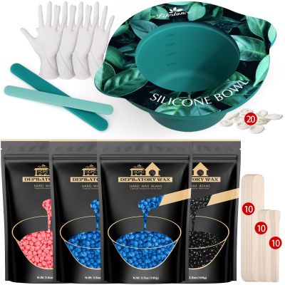 Lifestance Removable Silicone Wax Pot Liner Kit + Bikini & Legs & Body Wax Beads