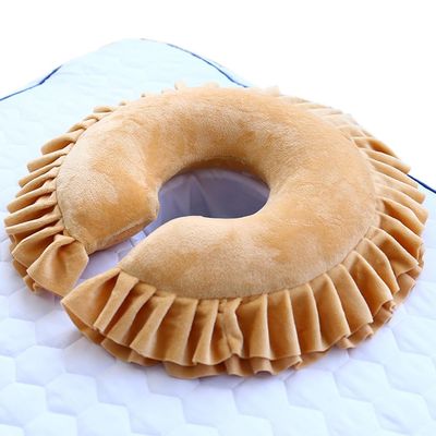 Soft Latex Face Down Massage Pillow U Shaped Massage Head Pillow Face Cradle Cushion for Beauty Salon SPA Bed Headrest (Camel color)
